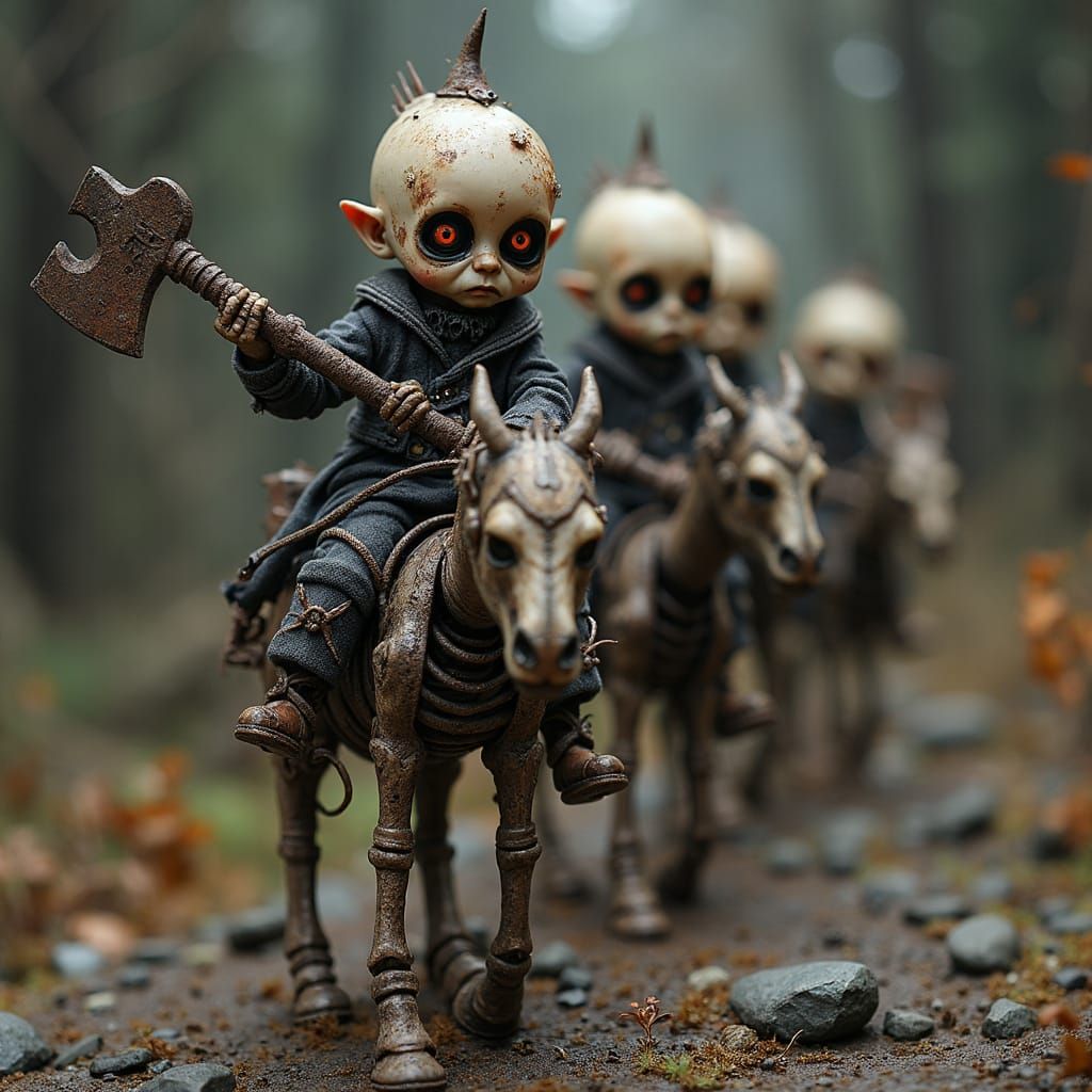 Gothic Cake Babies Wage War on Skeletal Steeds