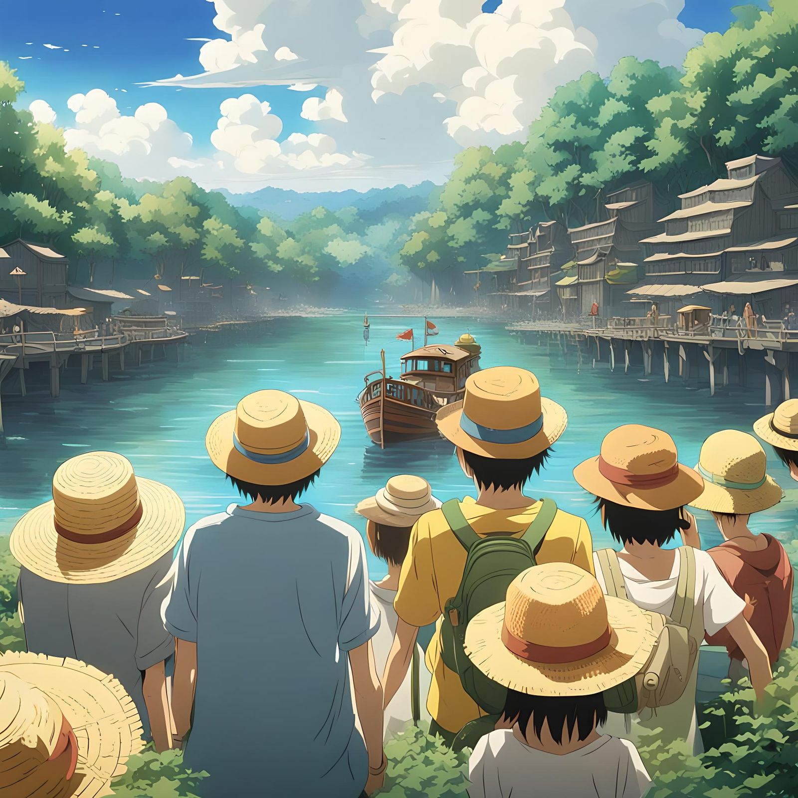 Straw Hats Find One Piece: Ghibli Anime Visual