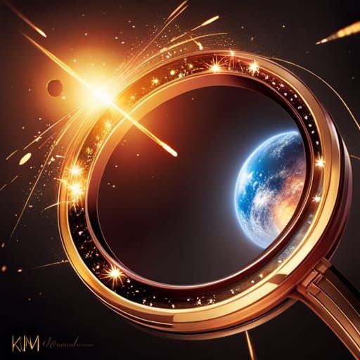 Glowing Ring of Sparks in Starry Space