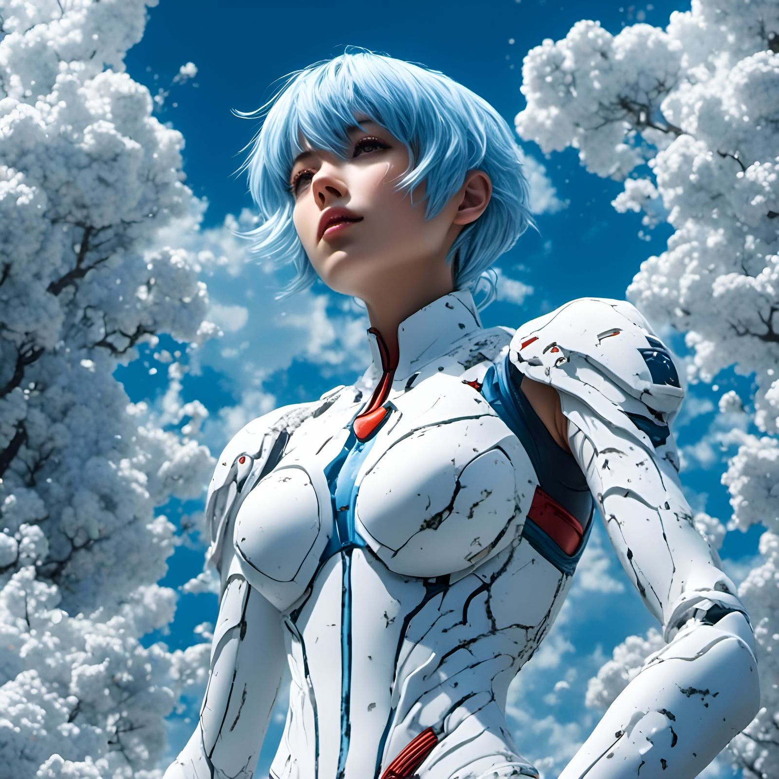 Pastel Anime Wallpaper of Rei Ayanami