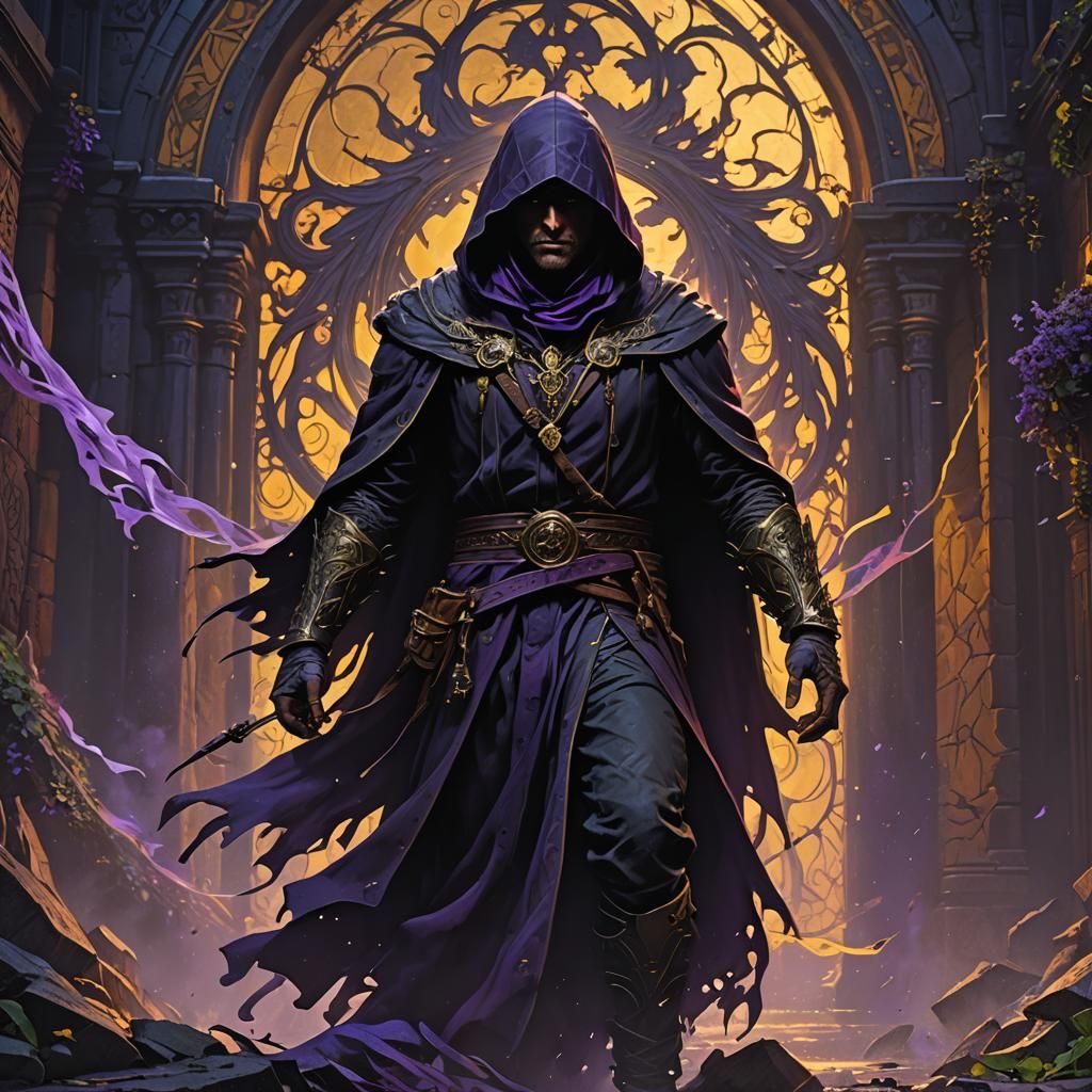 Dark Hooded Figure in Fantasy Art Style