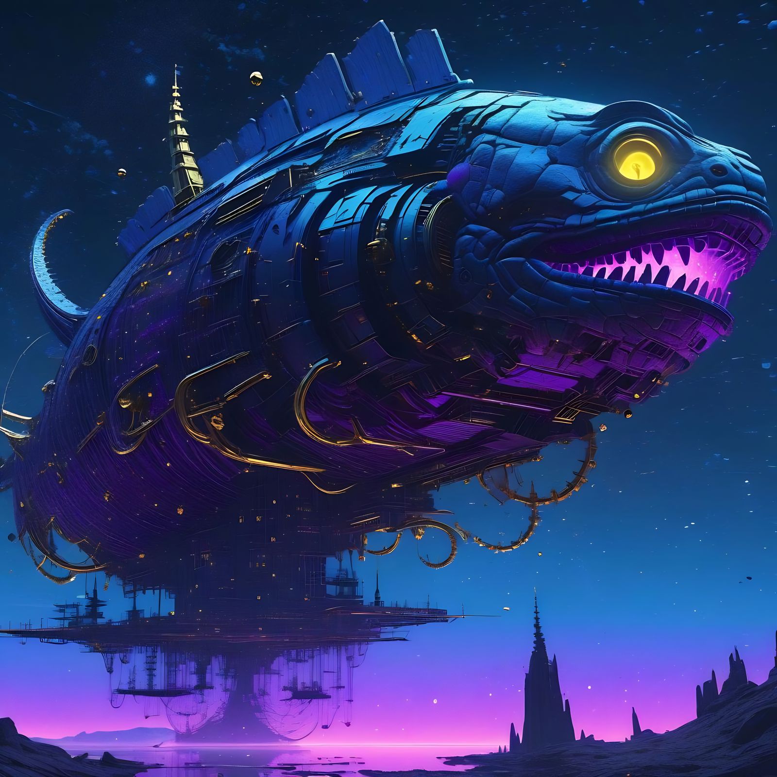 Celestial Leviathan: Unravel the cosmic mysteries of this magnificent airborne creature