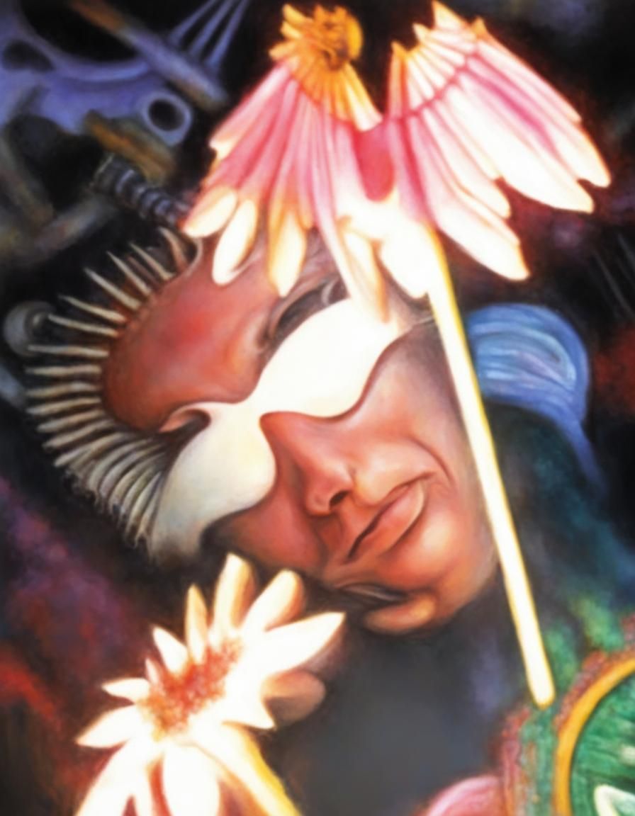 Gothic Art Vignette in H.R. Giger Style