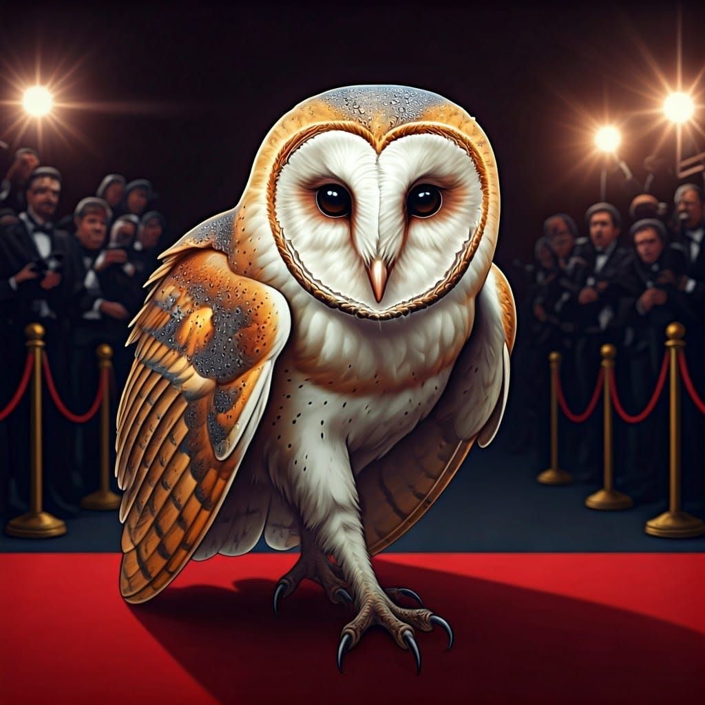 Glamorous Barn Owl Struts Down Red Carpet
