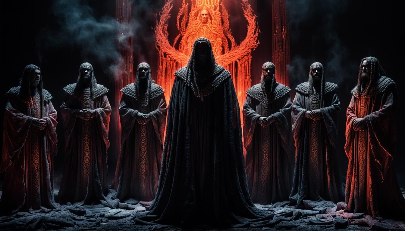 Ethereal Figures Before the Lord of the Underworld