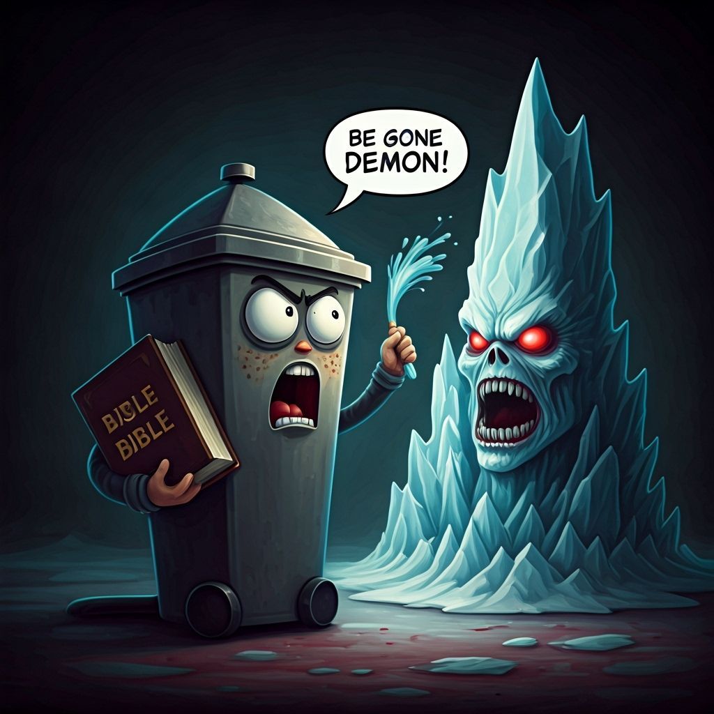 Freckled Litter Bins Performing an Exorcism on an Iceberg