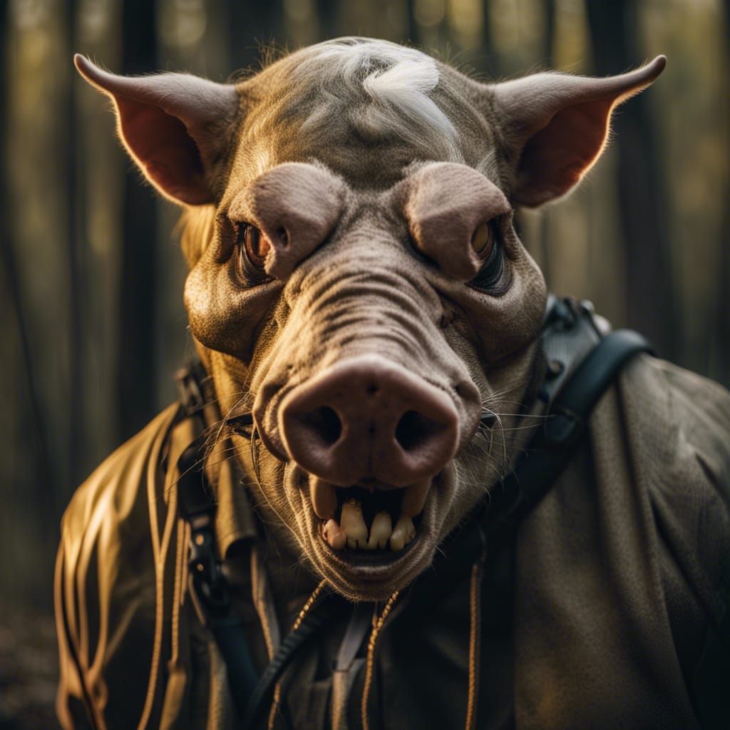 Photorealistic Portrait of a Brute in Appalachian Woods