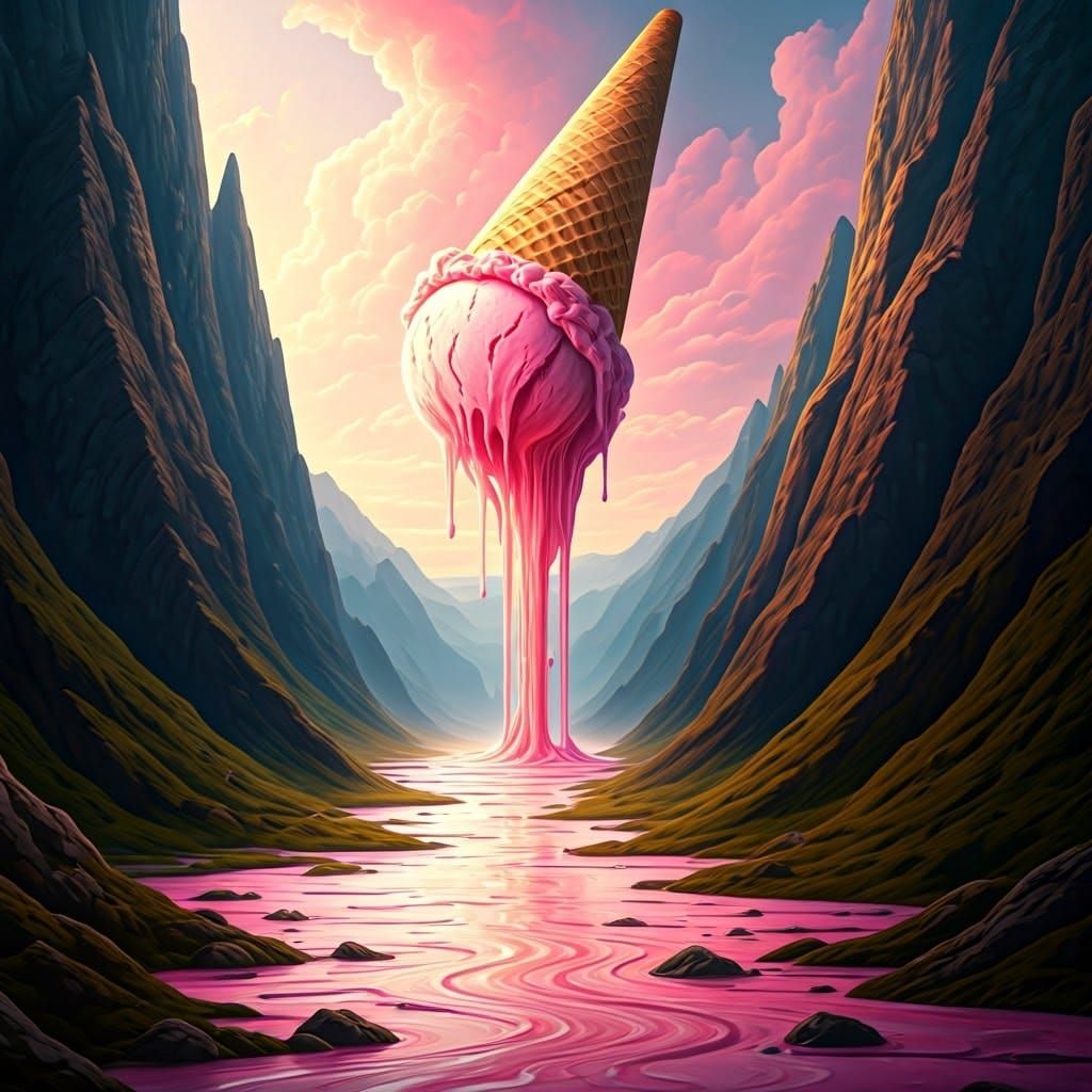Giant Ice Cream River Landscape