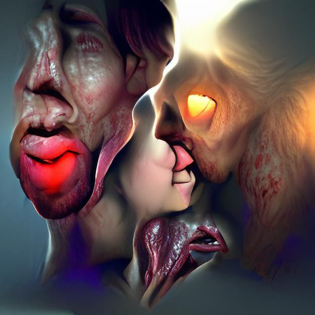 Passionate Kiss Between Two Lovers