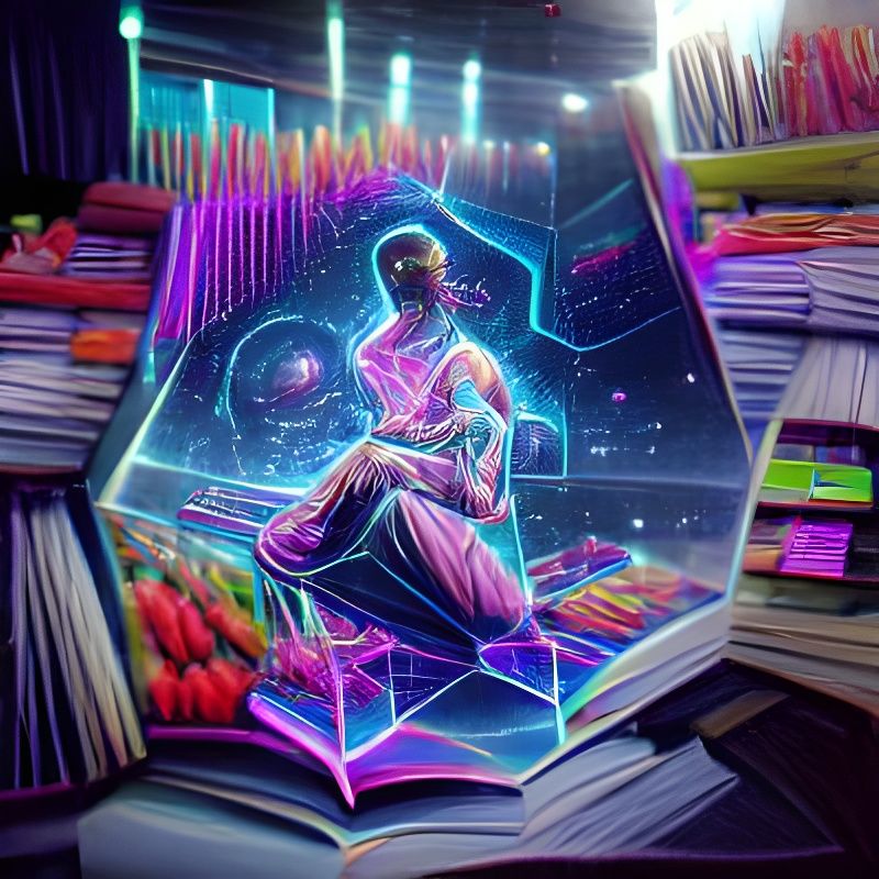 Holographic Cosmic Knowledge in Retro Synthwave Style