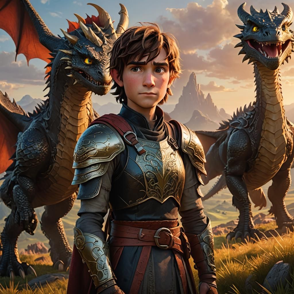 Hiccup and Astrid Portrait in Open Landscape