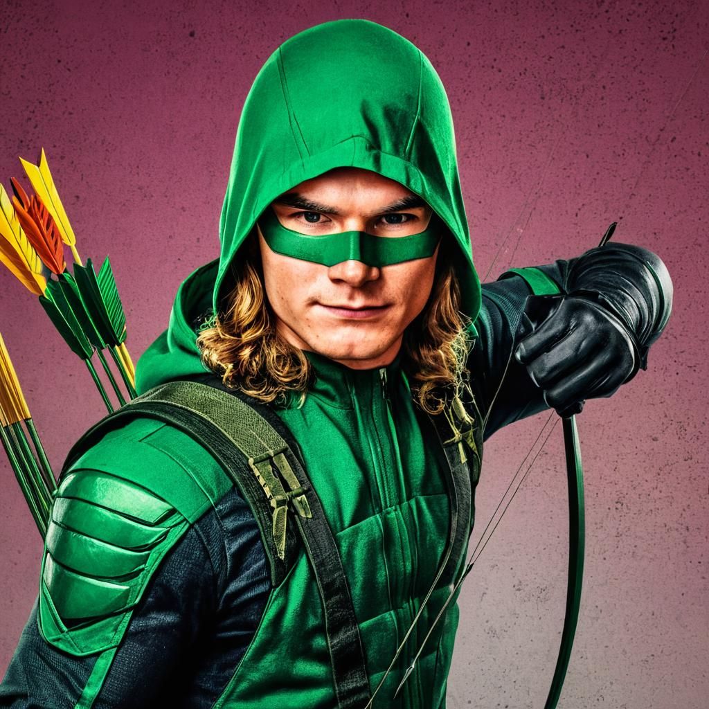 Connor Hawke as Green Arrow with Bow