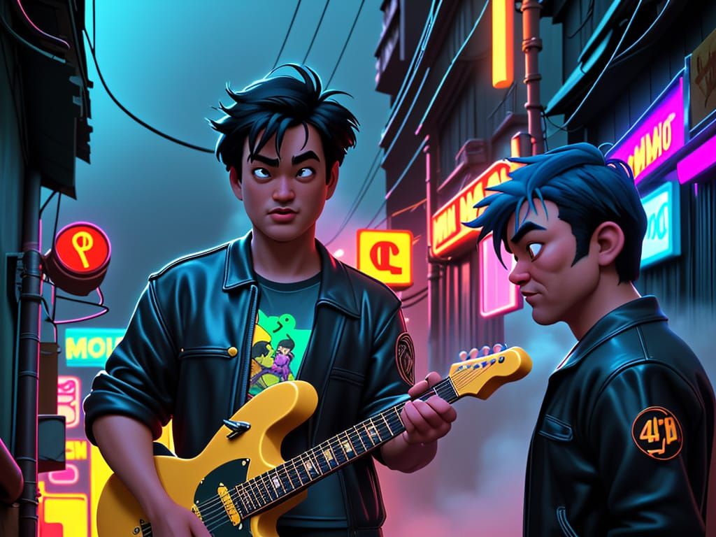 Joji and BENEE Performance in Comic Book Style
