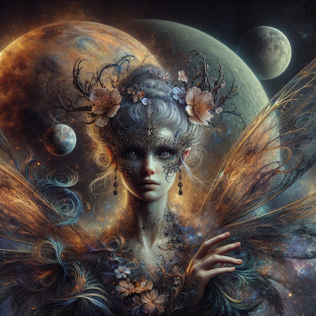 Uranus as a Fairy in Hyperrealism Style