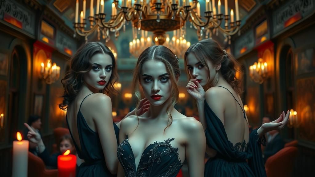 Vampire Ball: Alluring Women in Gothic Splendor