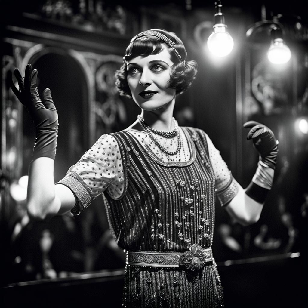 1920s Dancer in Speakeasy: Antique Photo Style