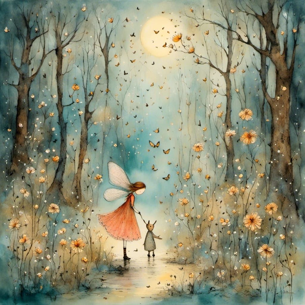 Fairy and her pet on a walk...