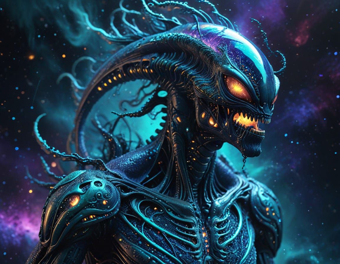 Alien Creature Disintegrates Into Psychedelic Cosmic Horror