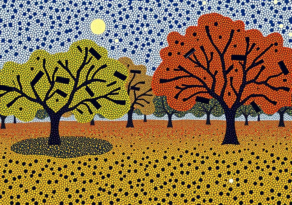 La Grande Jatte in Aboriginal Dot Painting Style