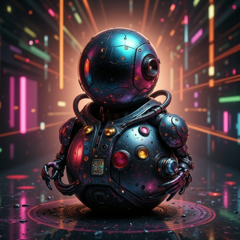 Cyberpunk Cyborg Spy and Magic Ball