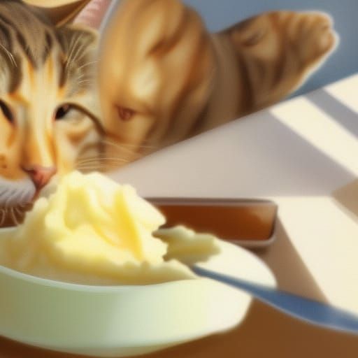 cat eating Mashed Potatoes