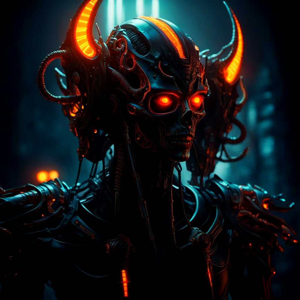 Biomechanical Cenobites in Giger and Beksiński Style