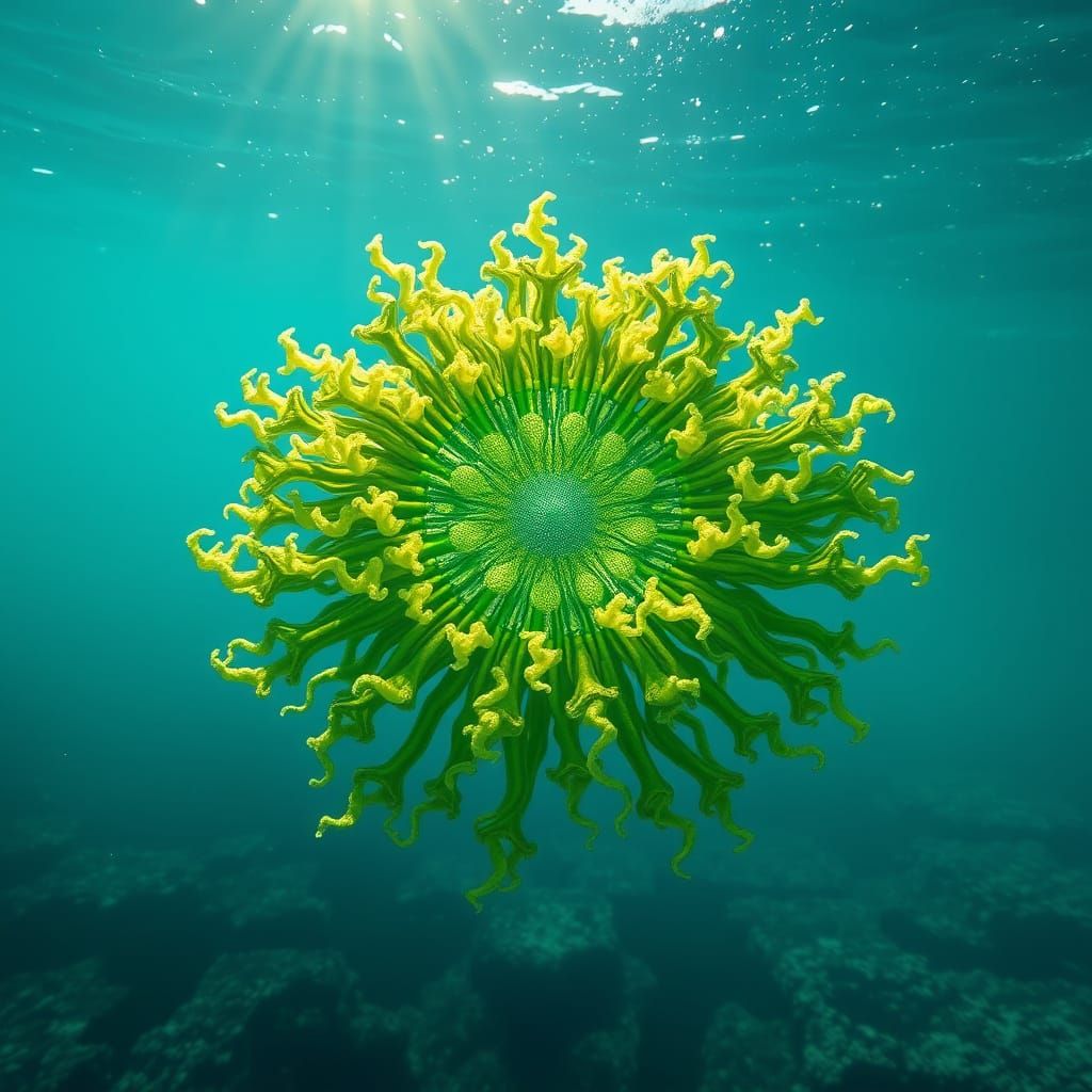 Valonia Ventricosa in Haeckel-Inspired Psychedelic Style