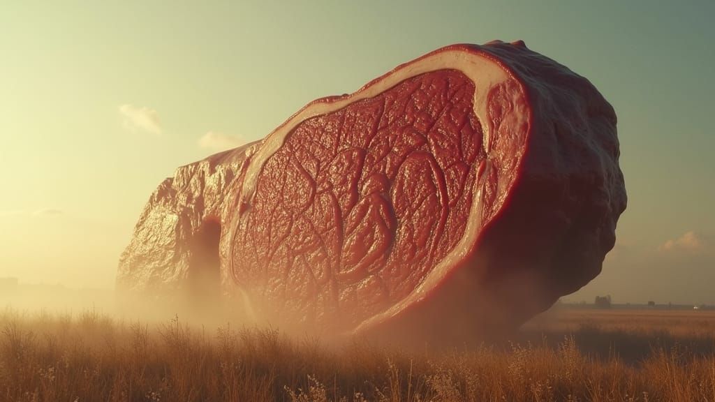 Giant Steak Lands in Delaware: Hypermodern Matte Painting