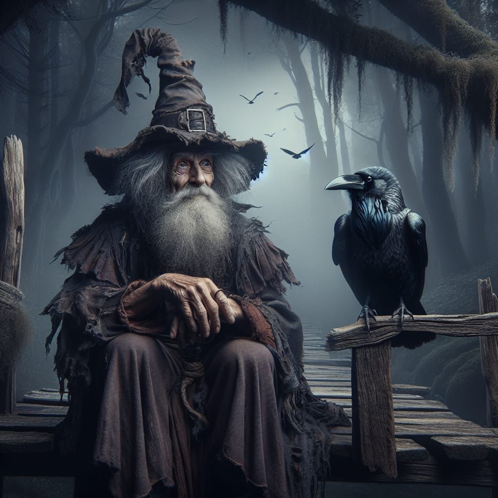Ethereal Wizard Bridges Mystical Shadows