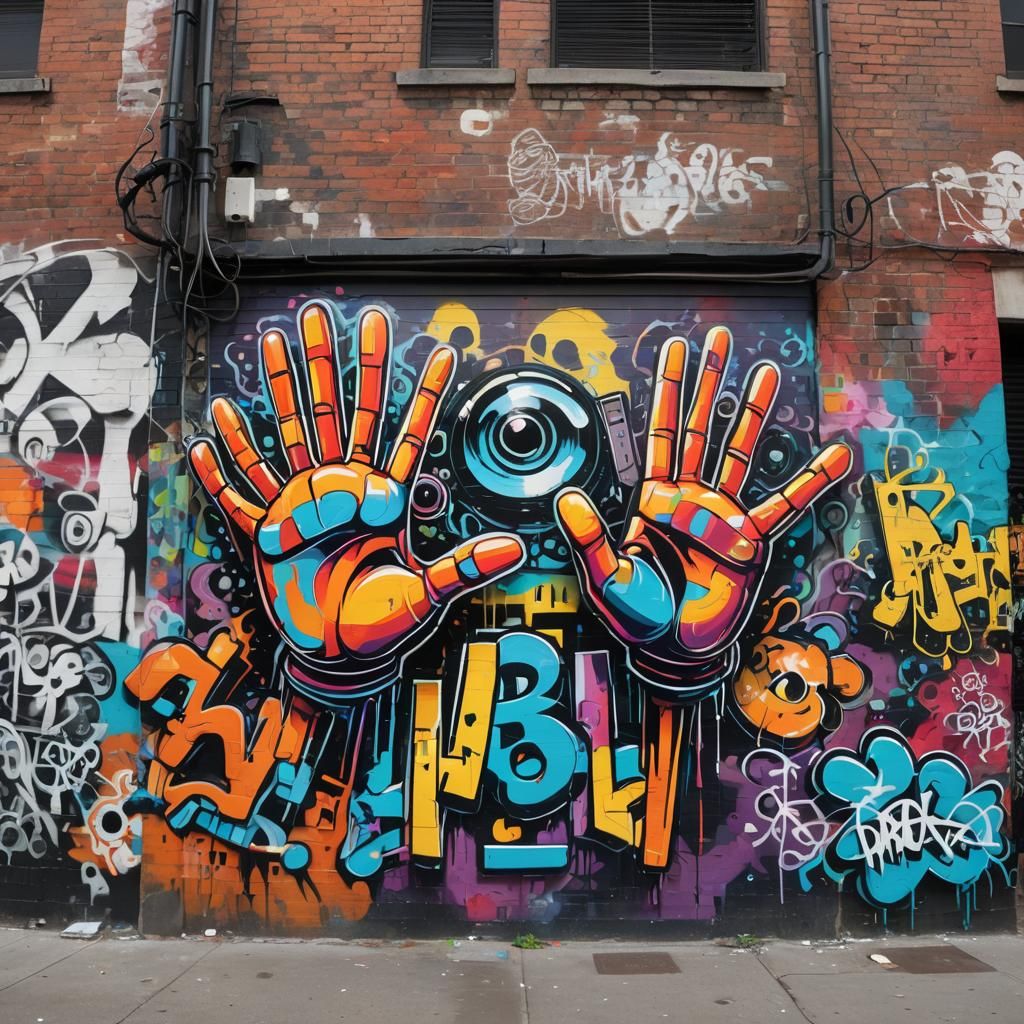 Animated Book and Projector in Graffiti Street Art