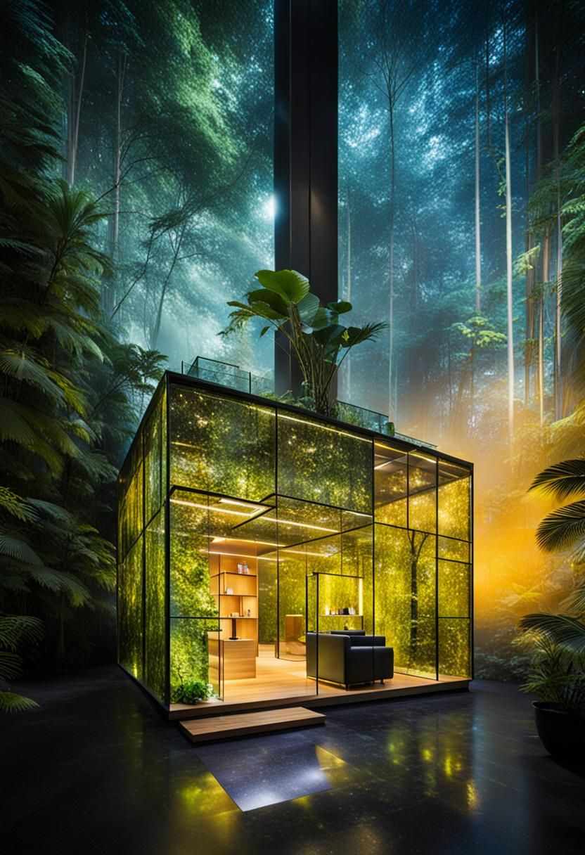 Amazon Rainforest Terrarium in Postmodern Salon