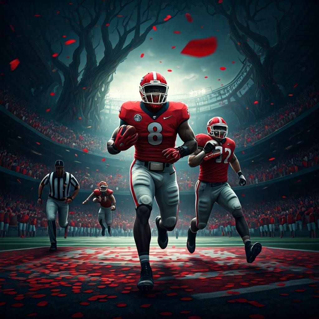Georgia Bulldogs Storming the Field: Matte Painting