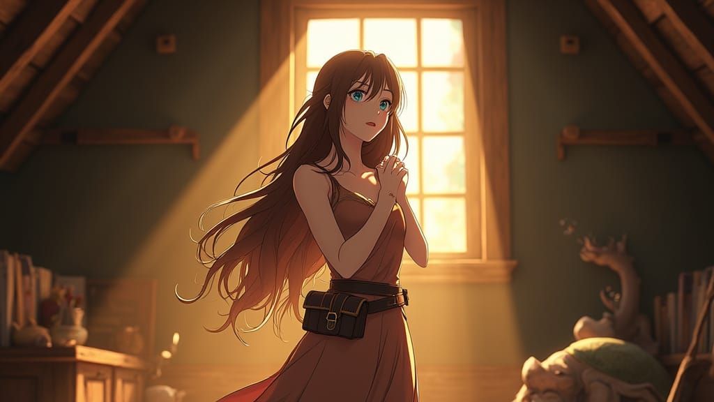 Enchanting Witch Embodies Determination in Natural Beauty