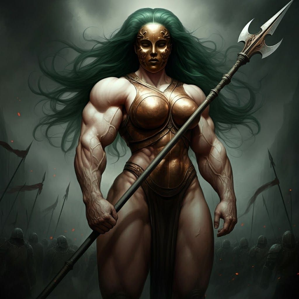 Fantasy Portrait of a Masked Female Warrior