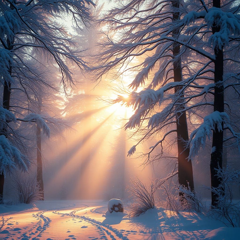 Winter Wonderland in Dramatic Digital Art