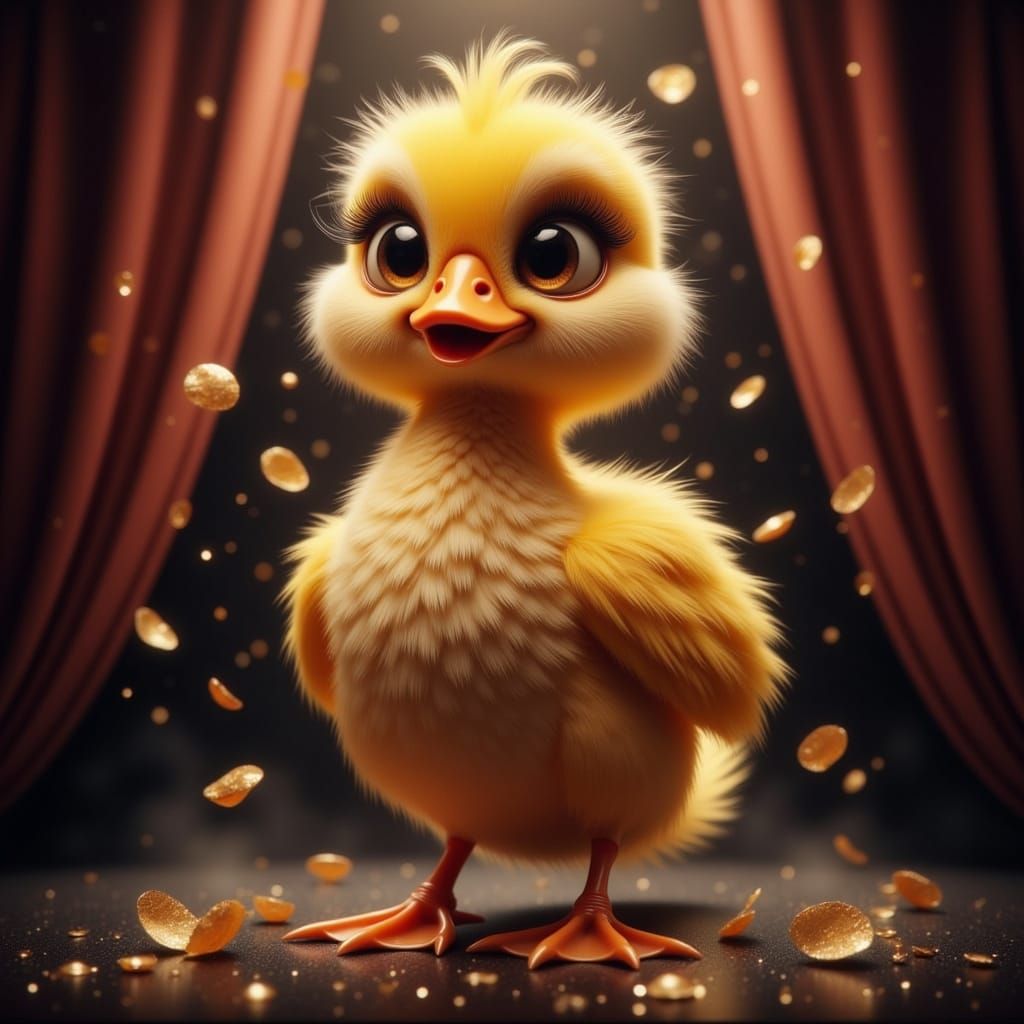 Dancing Duckling in Art Deco Burlesque Style