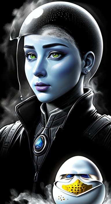 Striking Portrait with Scratchboard Effect and Jewel Tones