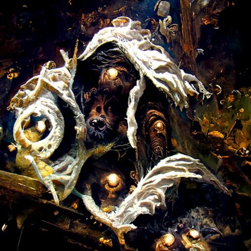 Post-Apocalyptic Island with Masked Figure, Detailed Matte P...