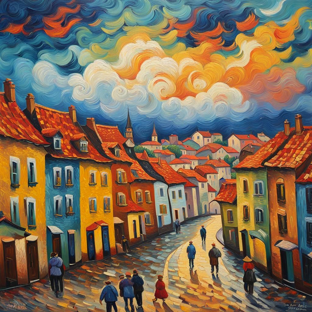 Tamisvar, Romania: Expressionist Oil Painting in Neo-Impress...
