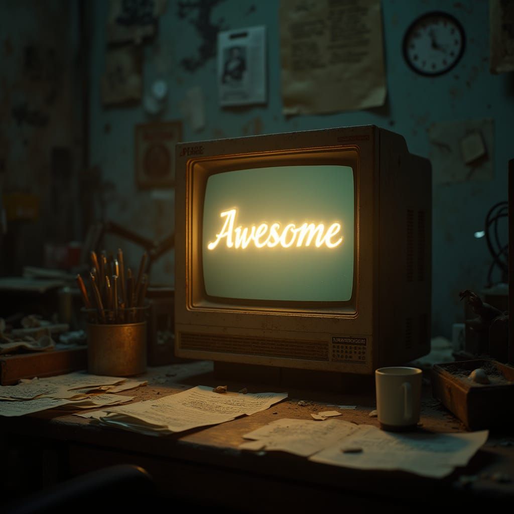 Retro Computer Nostalgia in Warm Golden Light