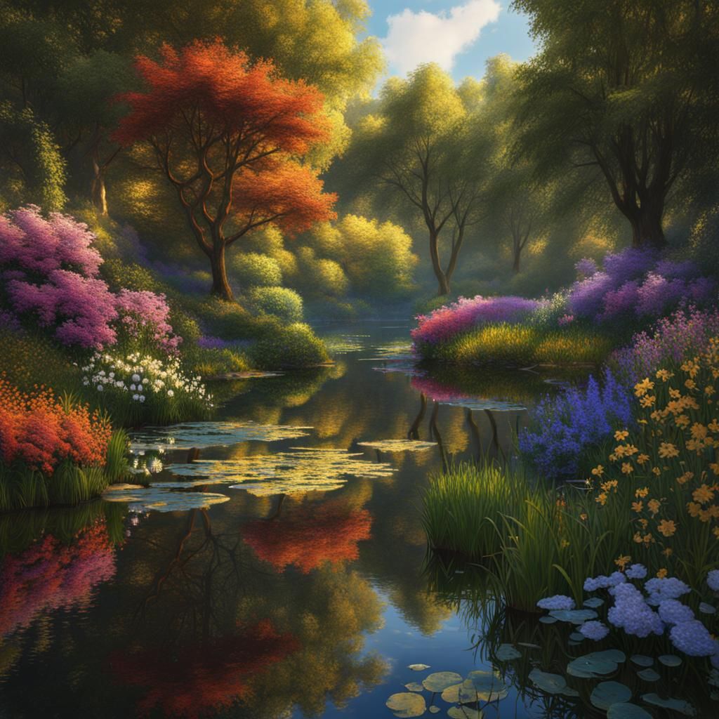 Impressionistic Nature Scene in Monet Style