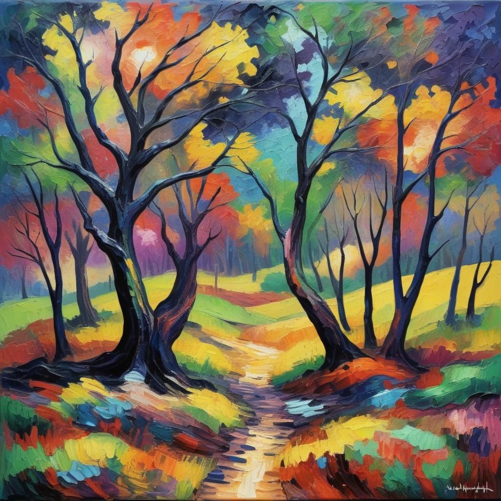 Grimdark Oil Painting in Neo-Impressionist Style