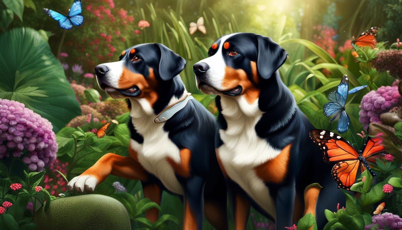 Swiss Mountain Dog Gardener in Fantasy Concept Art