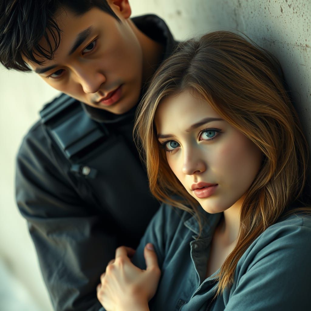 Heroic Protector in Cinematic Style