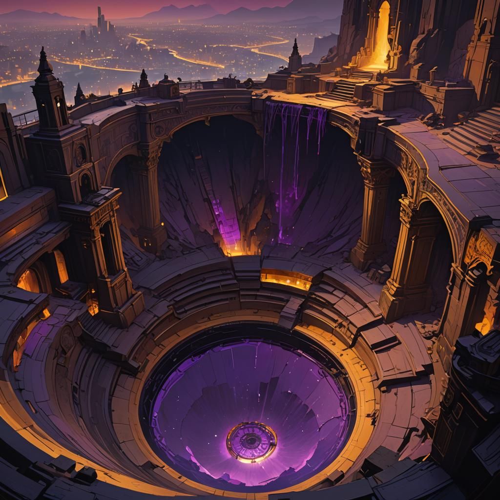 Bottomless Pit in Dark Fantasy Style