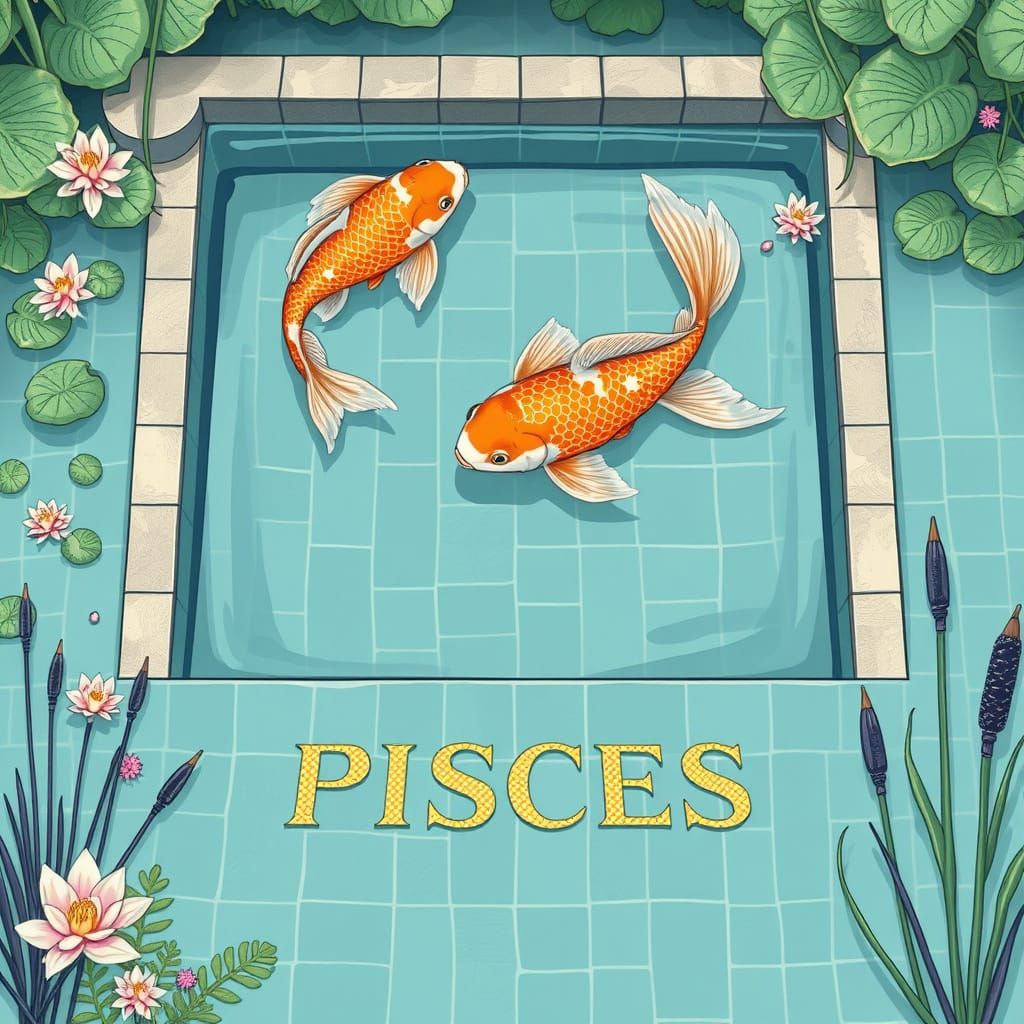 Serene Chinese-Style Water Pond with Luxurious Goldfish and ...