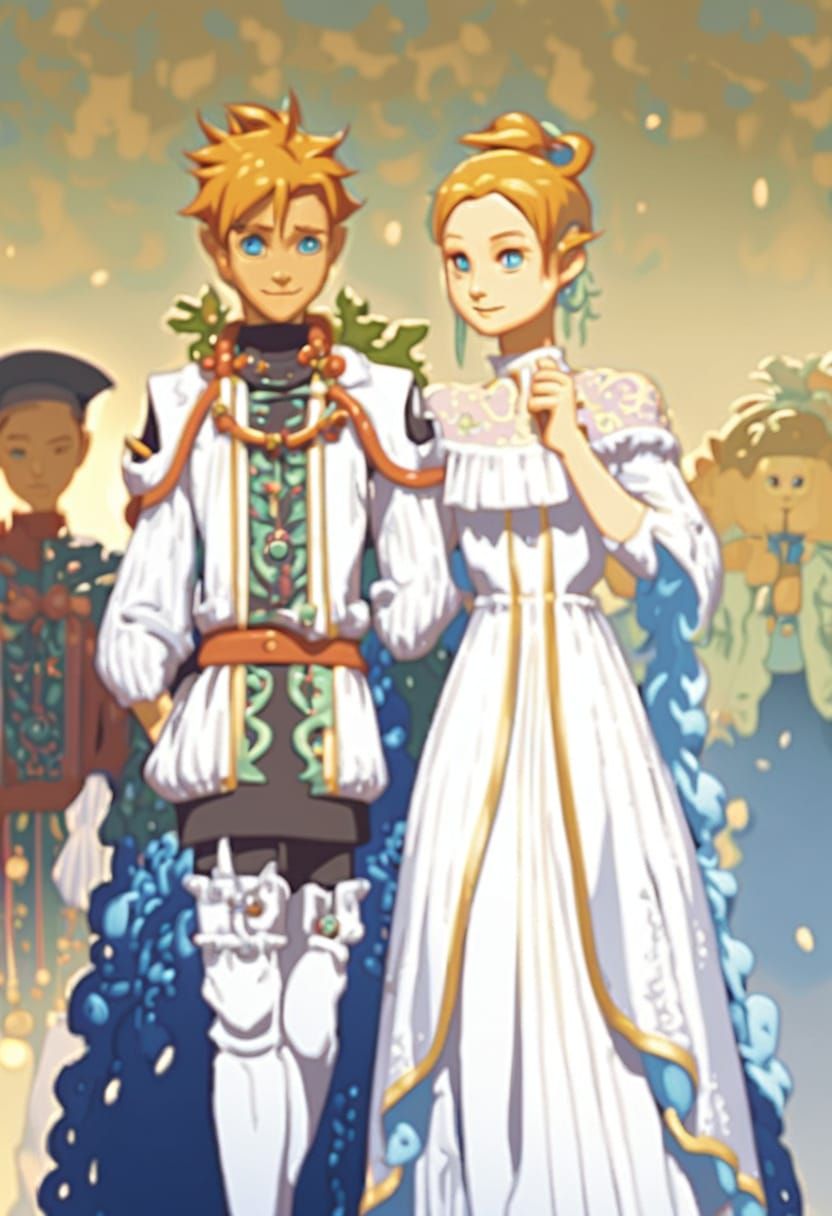 Naruto and Hinata in Romantic Anime Style