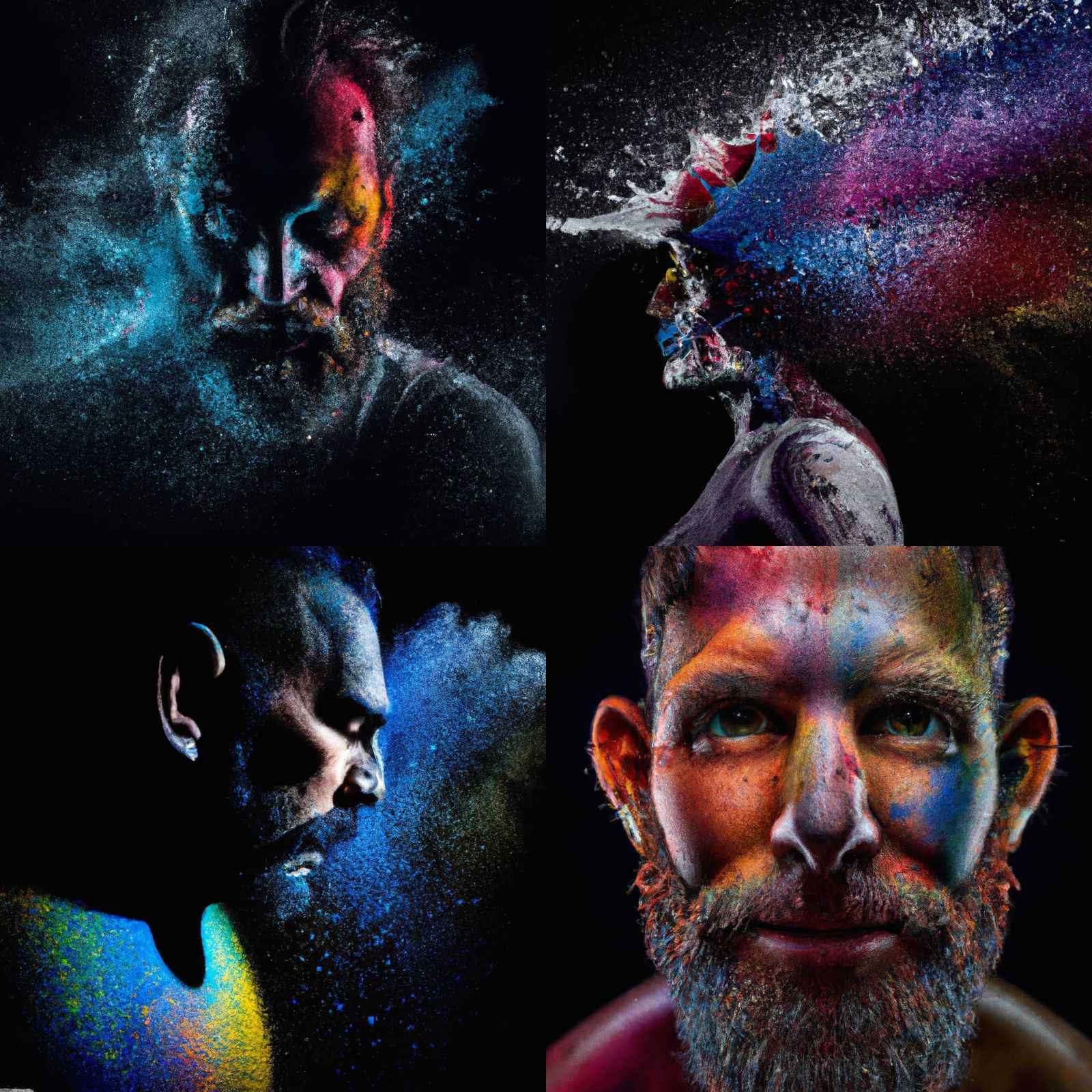 Dramatic Portrait in Hyperrealistic Splash Art Style