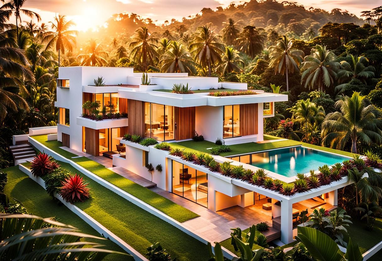 Tropical Modern House in Lush Filipino Garden