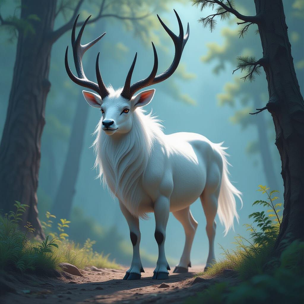 Majestic Ridgehorn Charger Fantasy Creature Art